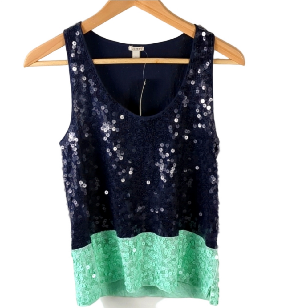 NWT J. Crew Color Block Sequin Flowy Tank